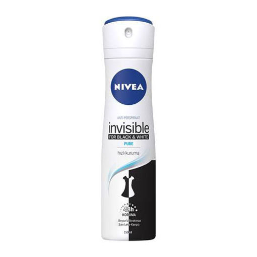 NIVEA DEO KADIN 150 ML INV B&W PURE nin resmi