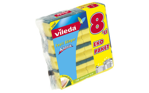 VILEDA YEŞIL SÜNGER OLUKLU 8 LI nin resmi