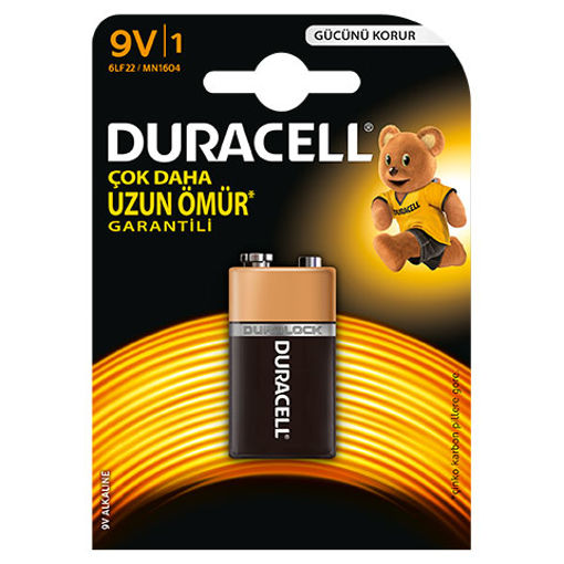 DURACELL  PIL 9 VOLT TEKLI nin resmi