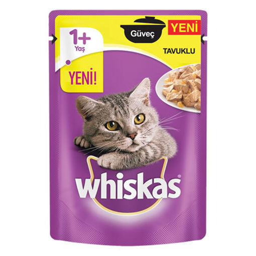 WHISKAS KEDI GUVEC TAVUK ETLI 85 GR nin resmi