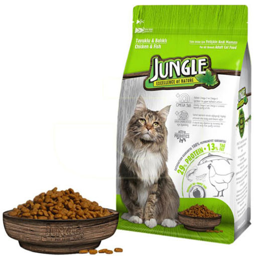 JUNGLE YETISKIN KEDI MAMASI TAVUK - BALIKLI 500 GR nin resmi