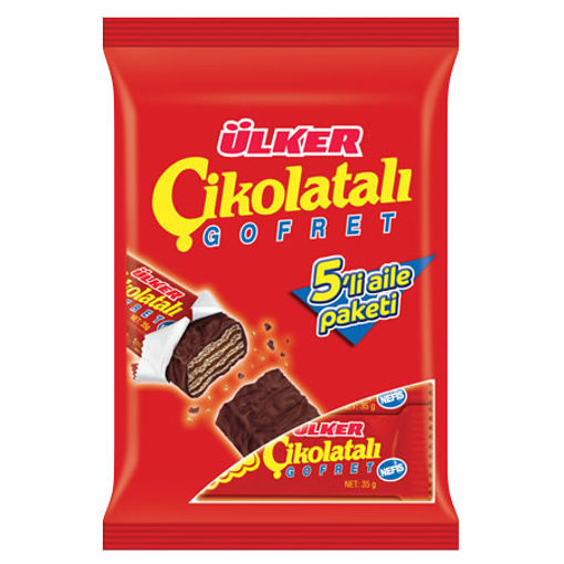 DEL ULKER CIKOLATALI GOFRET 5*36  GR nin resmi