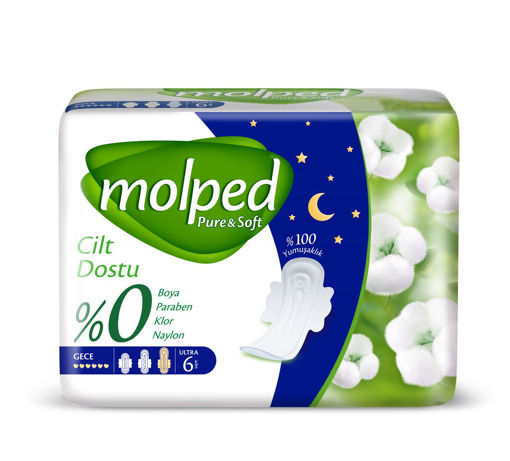 MOLPED TEKLI PURE&SOFT GECE 6'LI nin resmi