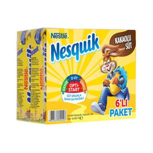 NESTLE NESQUIK SUT 6LI KAKAOLU 180 ML nin resmi