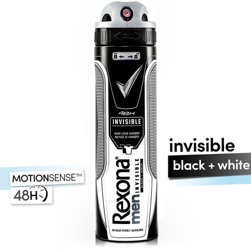 REXONA DEO MEN 150ML INVISIBLE BLACK&WHITE nin resmi