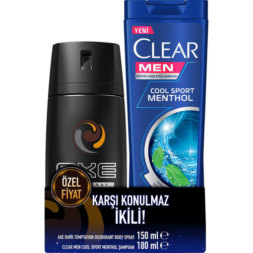 AXE DEO 150 ML JUNGLE FRESH +CLEAR SAMPUAN 180 ML nin resmi