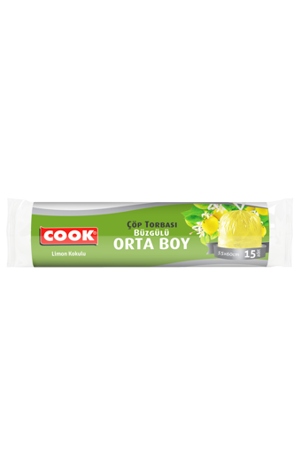 COOK ÇÖP TORBASI 15 LI(55X60)BÜZ.ORTA LİMON nin resmi