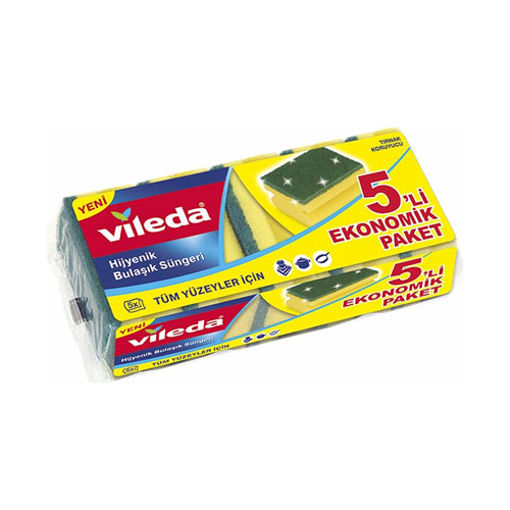 VILEDA YEŞİL SÜNGER 5 LI OLUKLU nin resmi