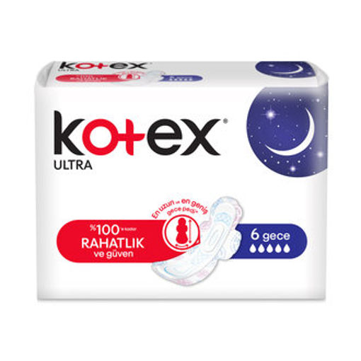 KOTEX ULTRA TEKLI PK GECE 6 LI nin resmi