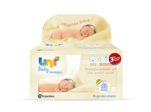 UNI BABY 3*40 LI ISLAK HAVLU YENIDOGAN nin resmi
