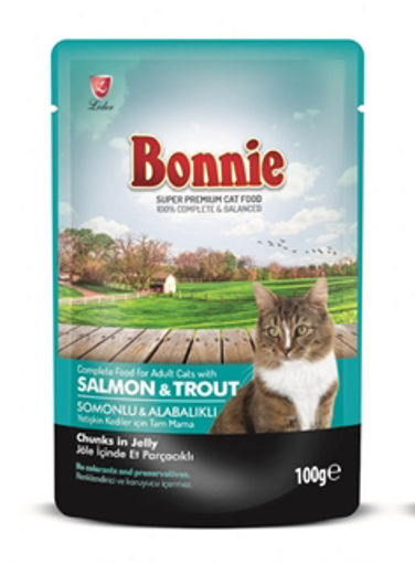 BONNIE KEDI POUCH SOMON VE ALABALIK 100 GR nin resmi