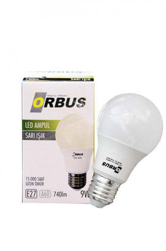 ORBUS LED AMPUL SARI ISIK E27 9W nin resmi