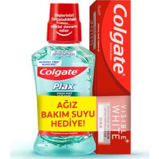 DEL.COLGATE 75ML+PLAX OP 250 ML D.MAC V.WHITE nin resmi