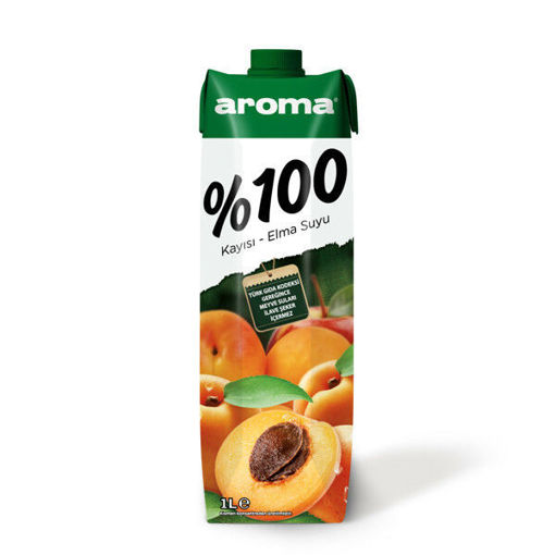 AROMA %100 KAYISI - ELMA SUYU 1 LT nin resmi