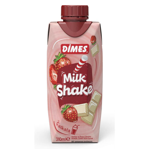 DIMES MILKSHAKE 310 ML CILEKLI BEYAZ CIKOLATALI nin resmi