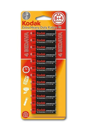 KODAK CINKO KARBON BLISTER INCE KALEM PIL 12 LI nin resmi