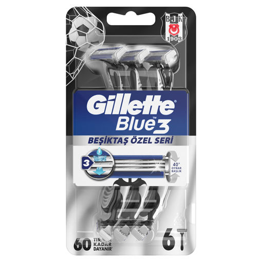 GILLETTE BLUE3 TRAS BICAGI 6 LI BESIKTAS nin resmi