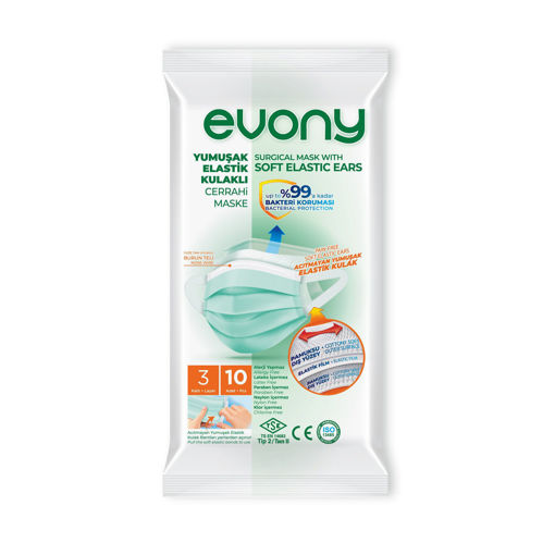 EVONY CERRAHI MASKE 10 LU nin resmi