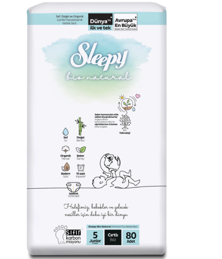 DEL.SLEEPY BIO NATURAL 4LU JMB JUNIOR 80X2 nin resmi