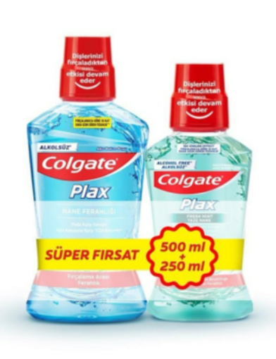 DEL.COLGATE PLAX 500 ML+250 ML AGIZ BAKIM SUYU nin resmi