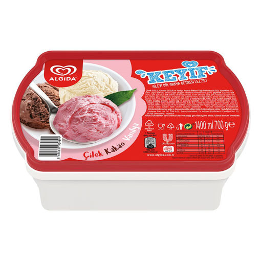 ALGIDA KEYIF CILEK VANILYA KAKAO 1400 ML nin resmi