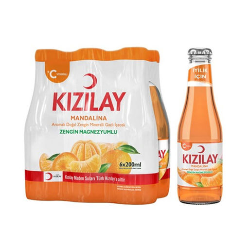 DEL.KIZILAY MANDALINALI MADEN SUYU 6X200 ML nin resmi