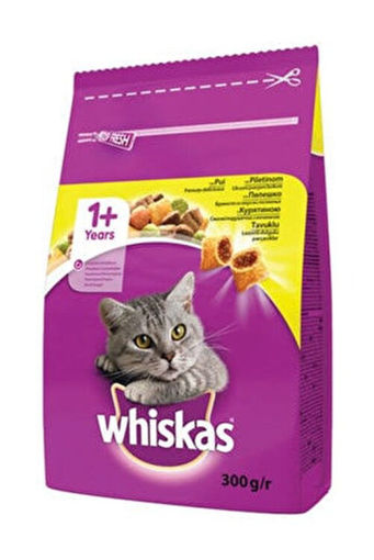 WHISKAS KEDI KURU MAMA 300 G ERISKIN TAVUK VE SEBZ nin resmi