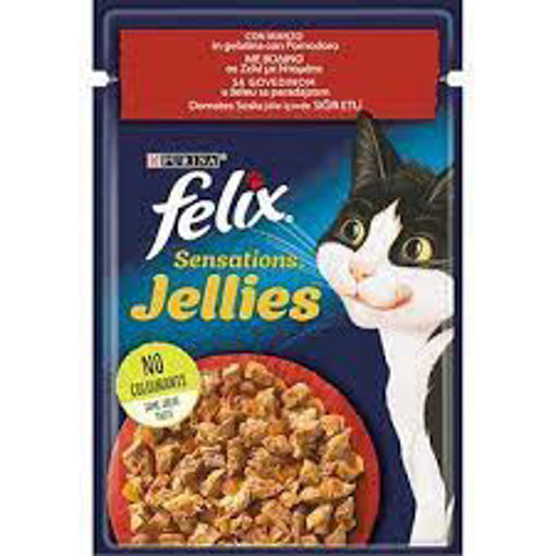 FELIX POUCH TASTY SHREDS ETLI DOM.85 GR nin resmi