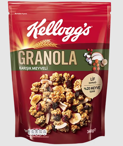 KELLOGS  60 GR GRANOLA KARISIK MEYVE nin resmi