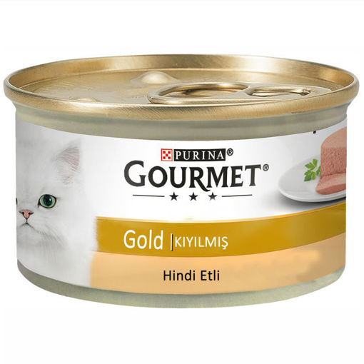 GOURMET GOLD KEDI KONS. KIYILMIS HINDI ETLI 85 GR nin resmi