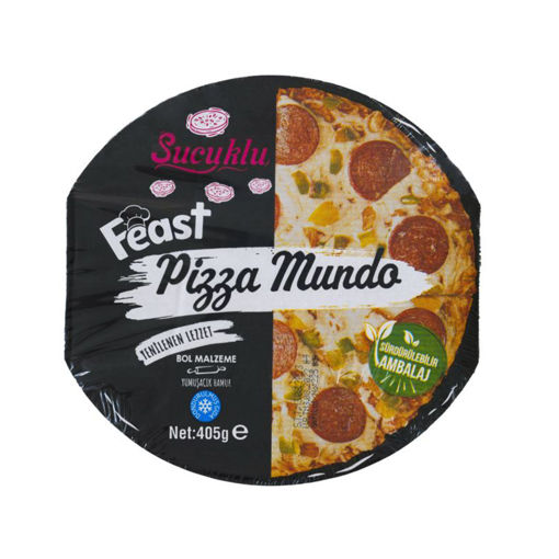 FEAST YENI MUNDO DONDURULMUS PIZZA SUCUKLU 405 GR nin resmi