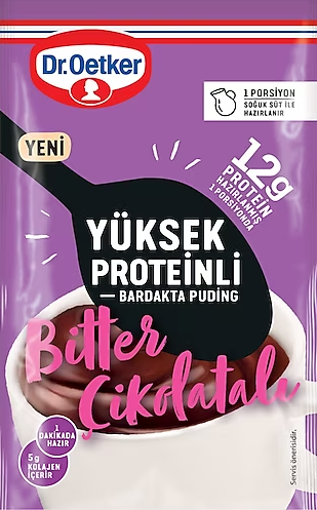 DR.OETKER BARDAK PUDING BITTER YUKSEK PROTEIN 28GR nin resmi